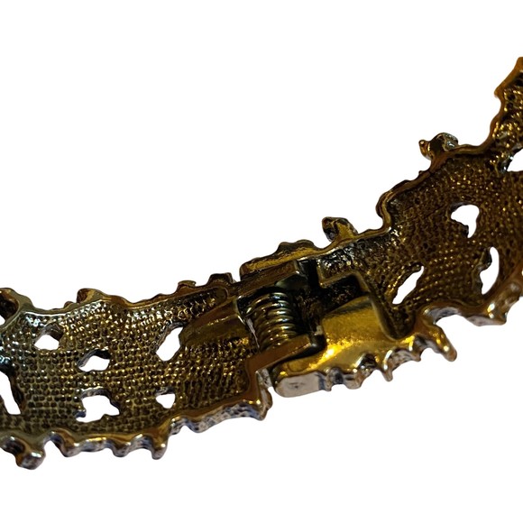 Gold Plated Textured Hinged Cuff Bracelet - Picture 3 of 5